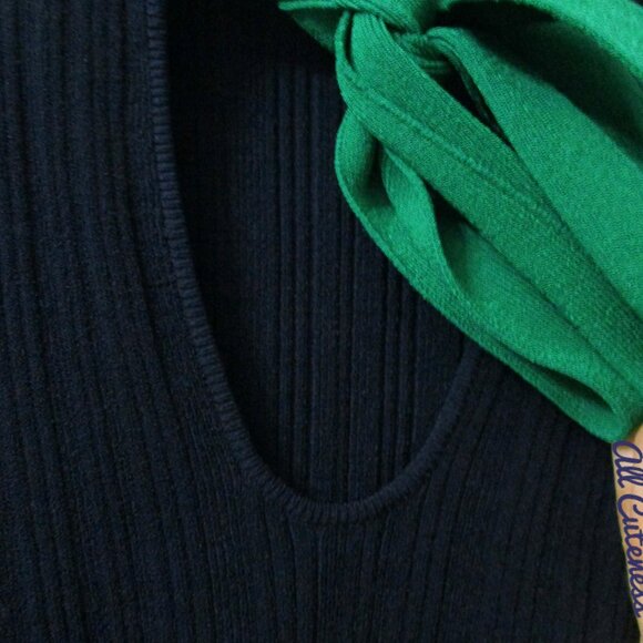 Kate Spade Navy Colorblock Short Sleeve Sweater Top Size L - Picture 10 of 10